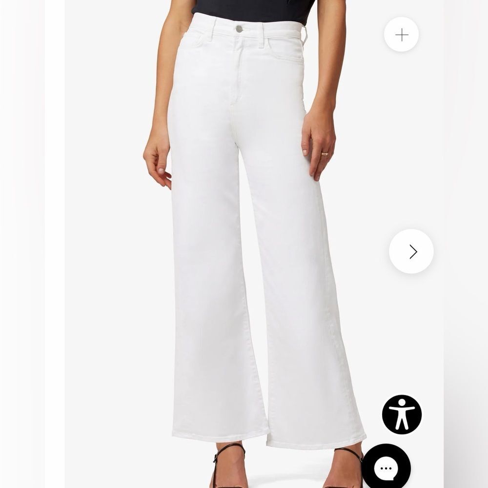 Joe's Jeans Women's high rise Wide Leg White ankle Denim size 28
